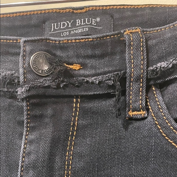 Womens Judy Blue High Waisted Slim Bootcut  Raw Hem Jeans - Picture 4 of 9
